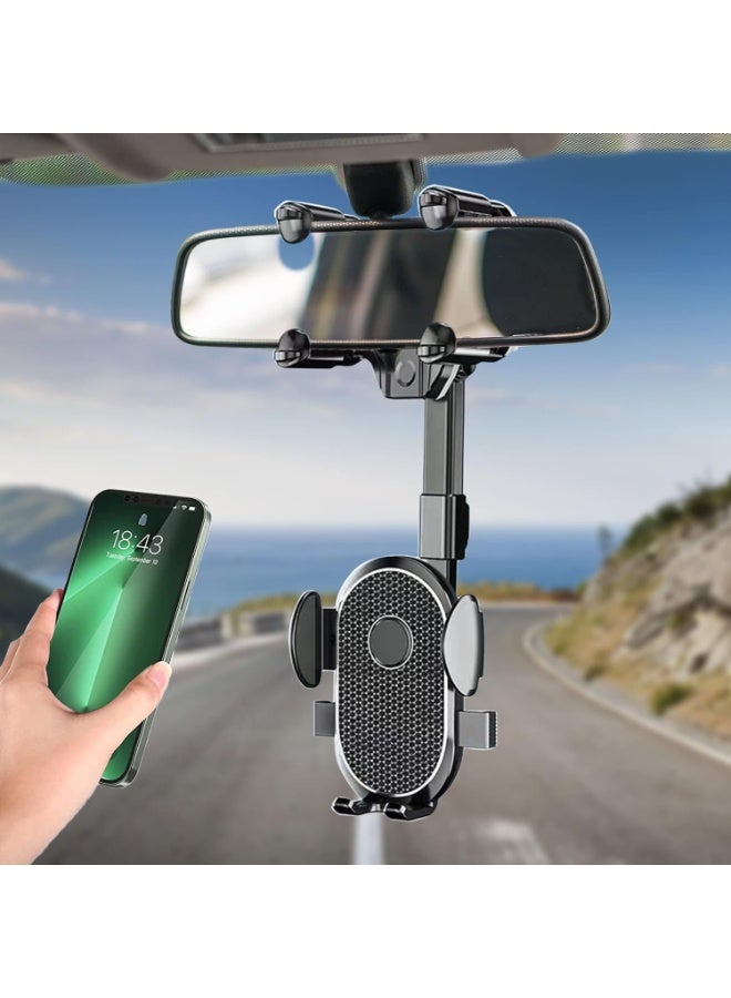 Mobile Holder For Car Mirror , Phone Holder For Car Adjustable 360°, Car Phone Holder GPS Phone Holder Car Suitable for iPhone, Samsung and Most Phones 4 to 7" - Image 5