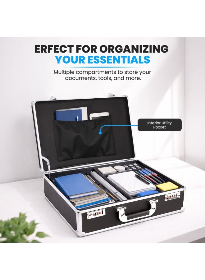 Rubik Portable Aluminum Alloy  Carrying Case, Multifunctional Briefcase with Large Capacity Sturdy Protective Shell Compact & Rugged Design (Large) - Image 2