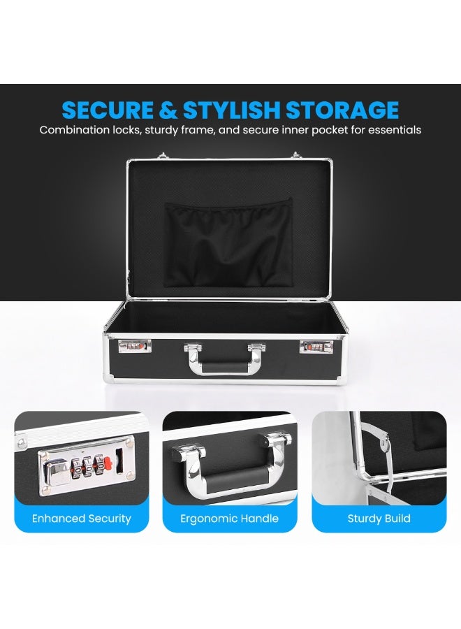 Rubik Portable Aluminum Alloy  Carrying Case, Multifunctional Briefcase with Large Capacity Sturdy Protective Shell Compact & Rugged Design (Large) - Image 3