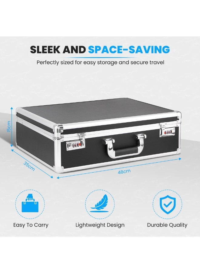 Rubik Portable Aluminum Alloy  Carrying Case, Multifunctional Briefcase with Large Capacity Sturdy Protective Shell Compact & Rugged Design (Large) - Image 4
