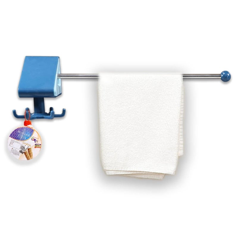 YORWAN Towel Hanger Bathroom Rod/Kitchen Paper Holder/Towel Hanger/Paper Towel Holder/Towel Holder/Towel Bar//Towel Rod with Hook for Bathroom,Hanger, Wash Basin, Kitchen - Image 3