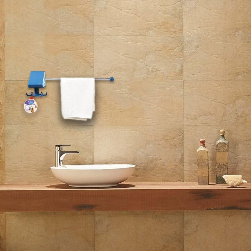 YORWAN Towel Hanger Bathroom Rod/Kitchen Paper Holder/Towel Hanger/Paper Towel Holder/Towel Holder/Towel Bar//Towel Rod with Hook for Bathroom,Hanger, Wash Basin, Kitchen - Image 4