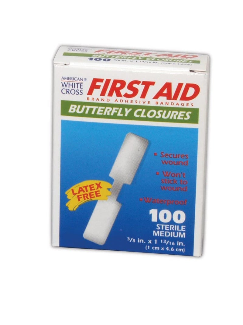 Magid Glove & Safety MAGID AM WHT CRS MP60233 American White Cross Medium and Large Butterfly Wound Closures, 3/8" x 1 13/16", Flesh (Pack of 200)