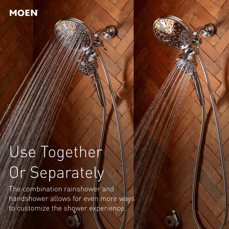 Moen Engage Matte Black 2.5 GPM Handheld Showerhead and Rain Shower 2-in-1 Combo Featuring Magnetic Docking System and Metal Hose, 26009BL - Image 5