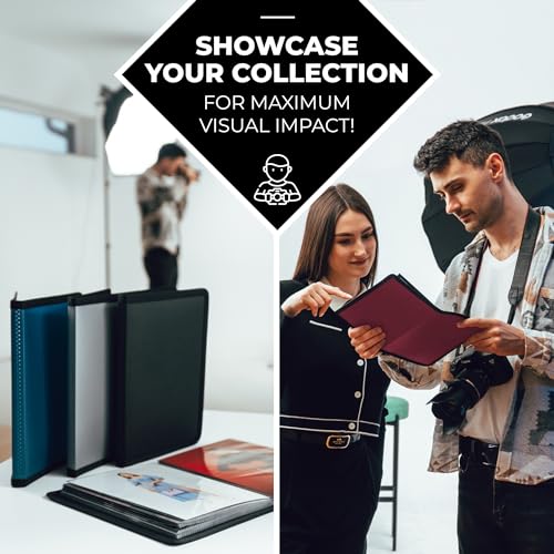 Dunwell 4x6 Photo Album (2-Pack, Black), Mounting Paper, Small 4 x 6 Art Portfolio Presentation Binder, 24 Clear Sleeves Show 48 Pages, Professional Picture Book for Artwork, Postcards - Image 5