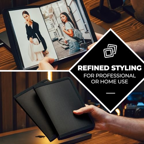 Dunwell 4x6 Photo Album (2-Pack, Black), Mounting Paper, Small 4 x 6 Art Portfolio Presentation Binder, 24 Clear Sleeves Show 48 Pages, Professional Picture Book for Artwork, Postcards - Image 4