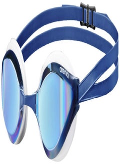 arena Arena Python Racing Swim Goggles for Men and Women, UV Protection, Anti-Fog, Dual Strap, Mirror Lens, Blue Mirror/White  - Image 4