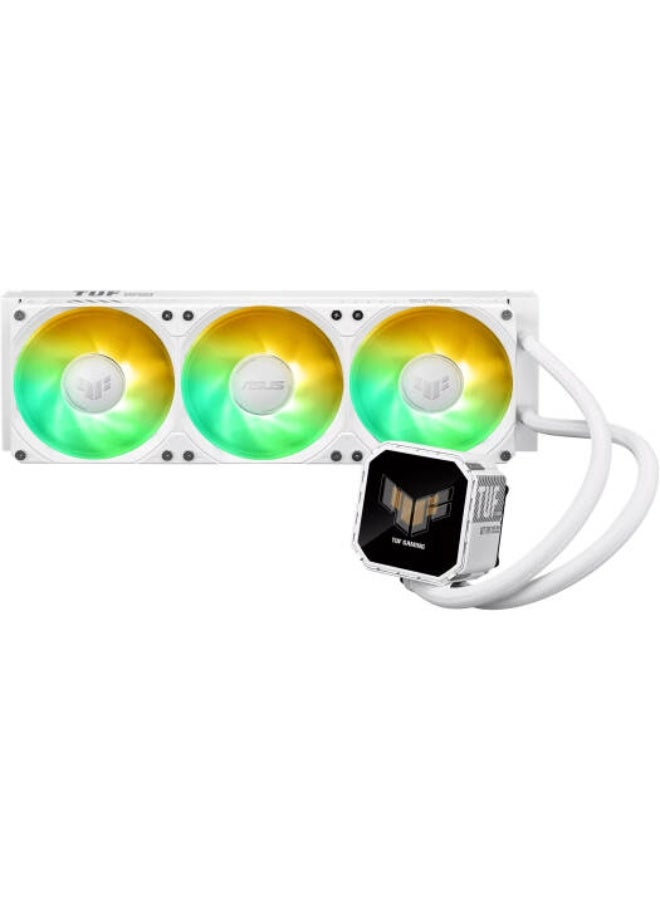 Gaming LC III 360 ARGB Liquid CPU Cooler, 2.8" Full Color IPS LCD Display, 360mm Radiator Size, 3x MF-12 aRGB Fans, 2600 RPM Fan Speed, 90.78 CFM Airflow, White | 90RC01A2-B0EAY0 360meter white