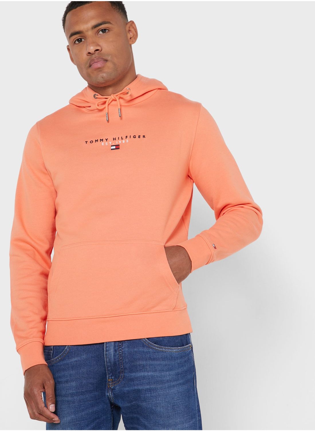 Buy Tommy Hilfiger Orange Logo Hoodie for Men in UAE