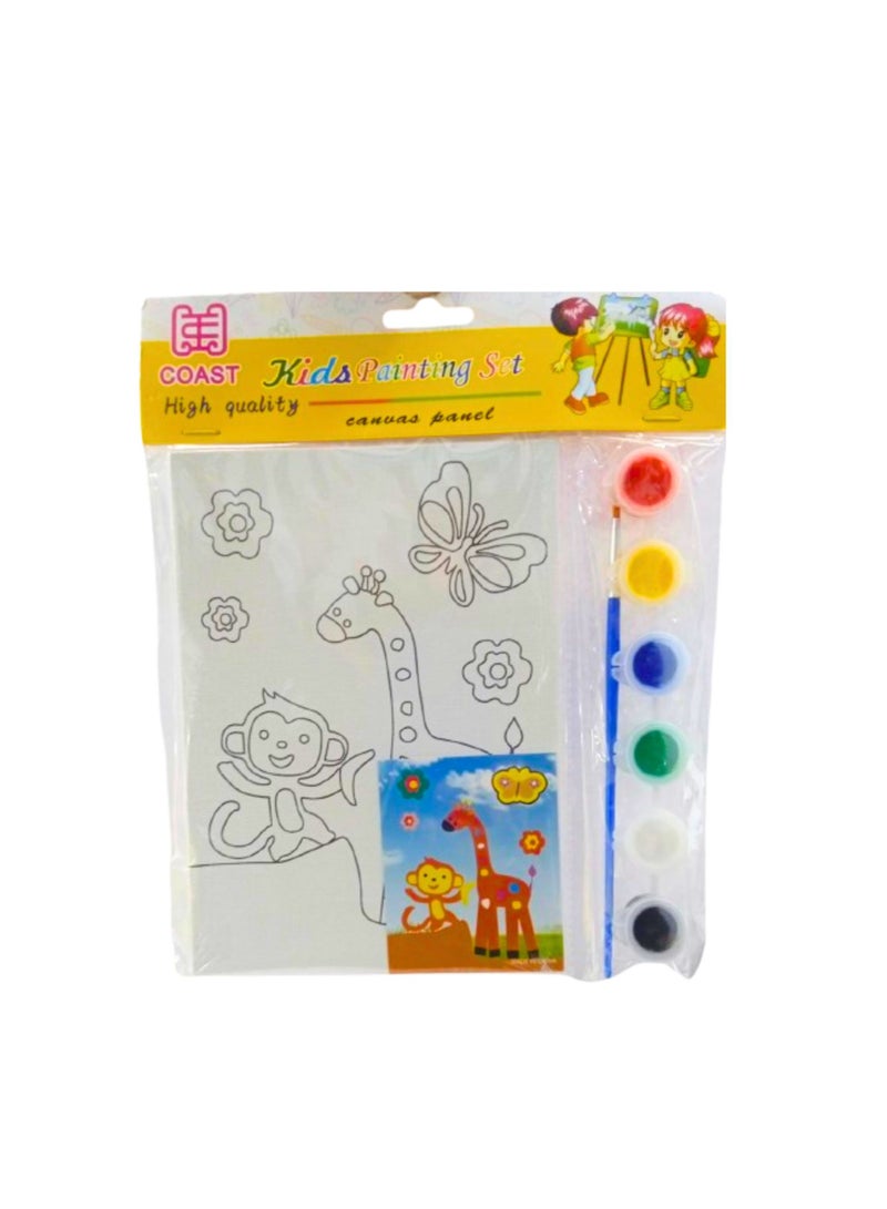 Coast Kids Canvas Painting Sets Included: 1 x Outline Drawn Canvas, 6 Acrylic Colours and 1 x Paint Brush - Image 2