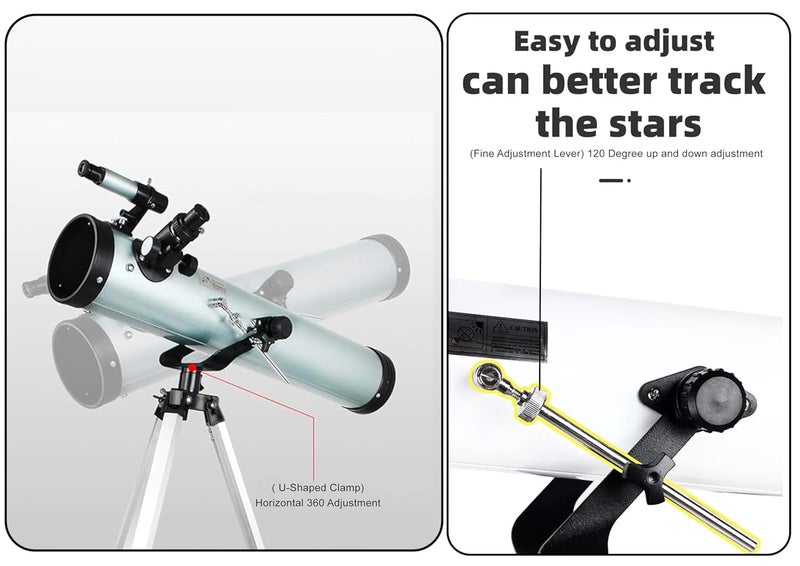 Artnery Telescope -Model 70076 Reflector Astronomical Telescope- HD Precise Optics -(with Full Size Stand-for) All -700 Focal Length, 175x Upto 350X Magnification - Image 2