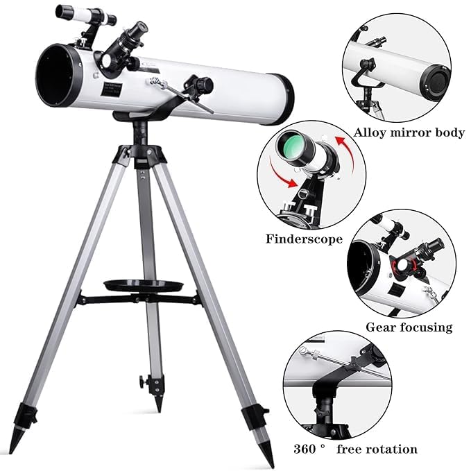 Artnery Telescope -Model 70076 Reflector Astronomical Telescope- HD Precise Optics -(with Full Size Stand-for) All -700 Focal Length, 175x Upto 350X Magnification - Image 5