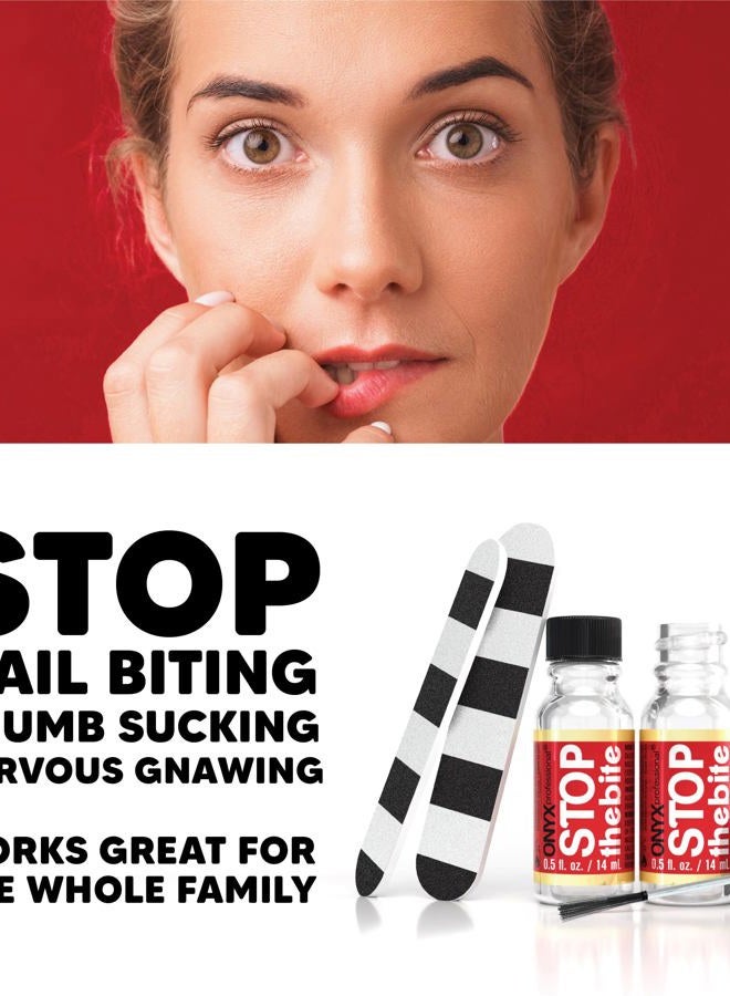 Onyx Professional Stop The Bite Nail Biting Prevention Polish 0.5 fl oz - Helps Nails Grow, Use As Top or Base Coat, Bitter Nail Biting Treatment for Adults (2 Pack)  - Image 2