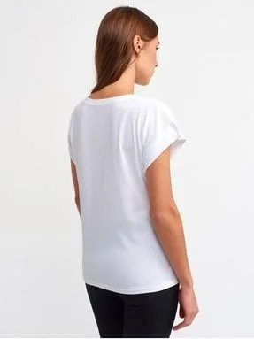 Dilvin 3504 Crew Neck Combed Cotton T-Shirt White