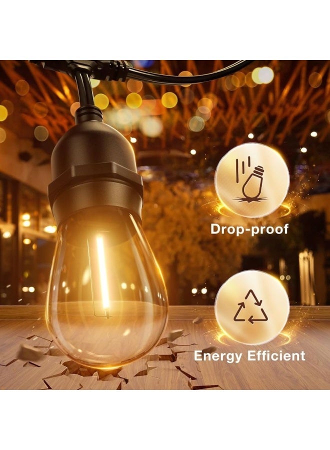 ناما سلسلة مصابيح LED للاضاءة الداخلية والخارجية والزينة الرمضانية والاعياد من روكسي ستور، سلسلة مصابيح عتيقة مناسبة للديكور، مقاومة للماء ومقاومة للكسر مع سلك متين شديد التحمل. 10 لمبات 5 امتار - Image 5