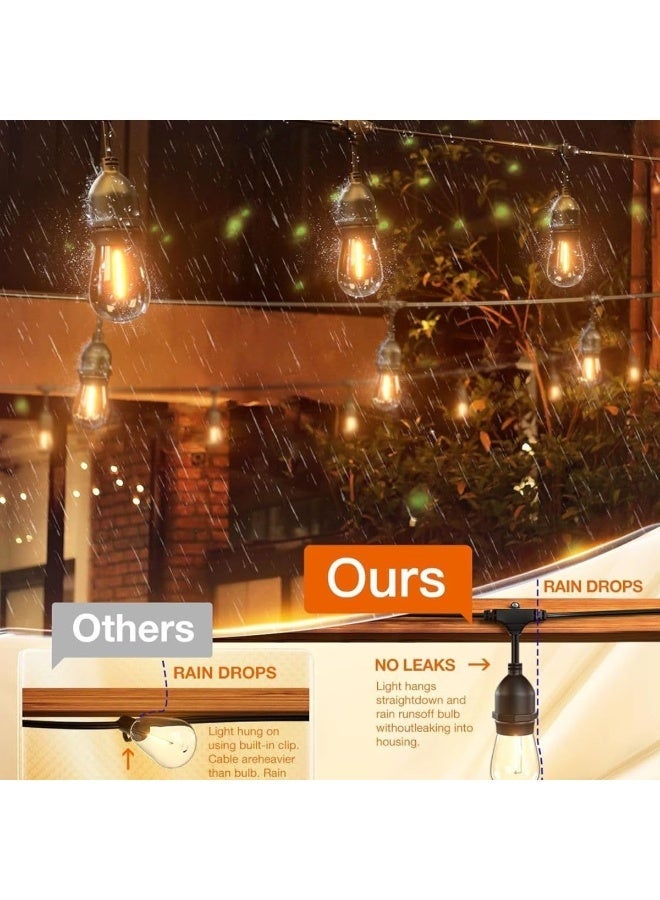 ناما سلسلة مصابيح LED للاضاءة الداخلية والخارجية والزينة الرمضانية والاعياد من روكسي ستور، سلسلة مصابيح عتيقة مناسبة للديكور، مقاومة للماء ومقاومة للكسر مع سلك متين شديد التحمل. 10 لمبات 5 امتار - Image 4