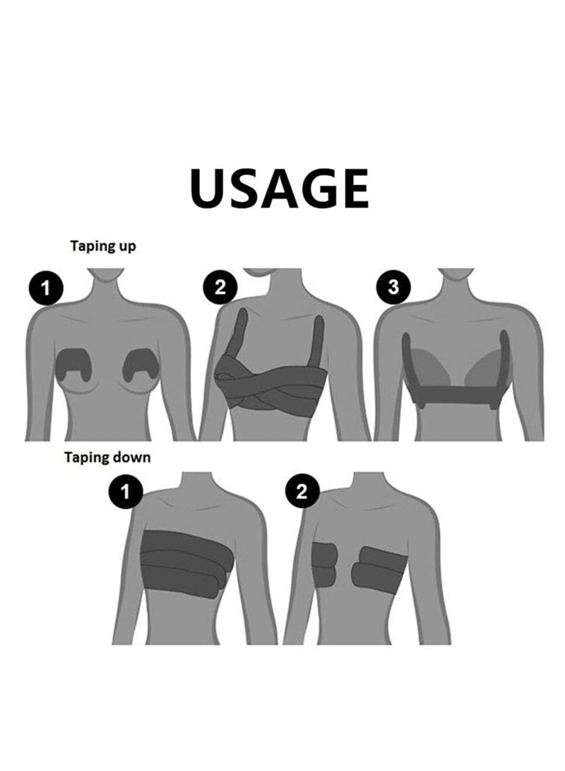 Body Lifting Tape Bar Cover 5cm*5m and 10-Piece Disposable Round Cover Push up Adhesive Bra - Image 2