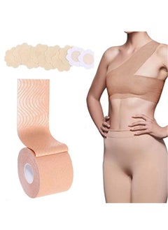 Generic Body Lifting Tape Bar Cover 5cm*5m and 10-Piece Disposable Round Cover Push up Adhesive Bra  - Image 1