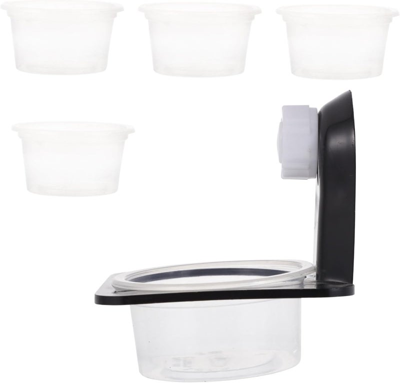 DOITOOL 2sets Plastic Reptile Feeding Bowl Base Water and Food Basin for Bearded Dragons Geckos Frogs and Other Crawling Pets Easy to Clean Design - Image 1