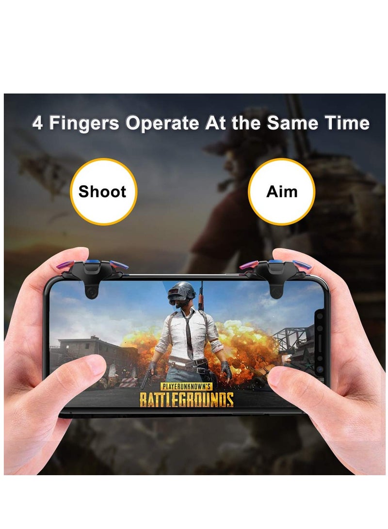 Mobile Game Controller Trigger for iPhone Android, PUBG Cellphone Gaming Joystick 4 Fingers Operation, with Sensitive Shoot Aim Keys for Fornite Knives Out Rules of Survival - Image 2