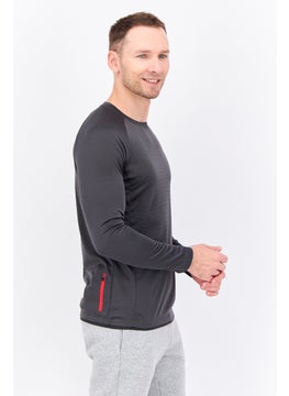 Avalanche Men Sportswear Fit Long Sleeves Outdoor T-Shirt, Dark Grey  - Image 2