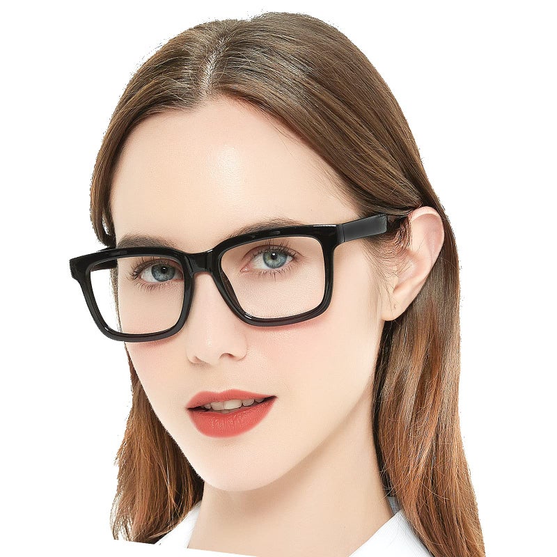 AEZUNI Large Square Reading Glasses Women Trendy Readers 1.0 1.5 2.0 2.5 3.0 3.5 (Black, 1.50) - Image 1
