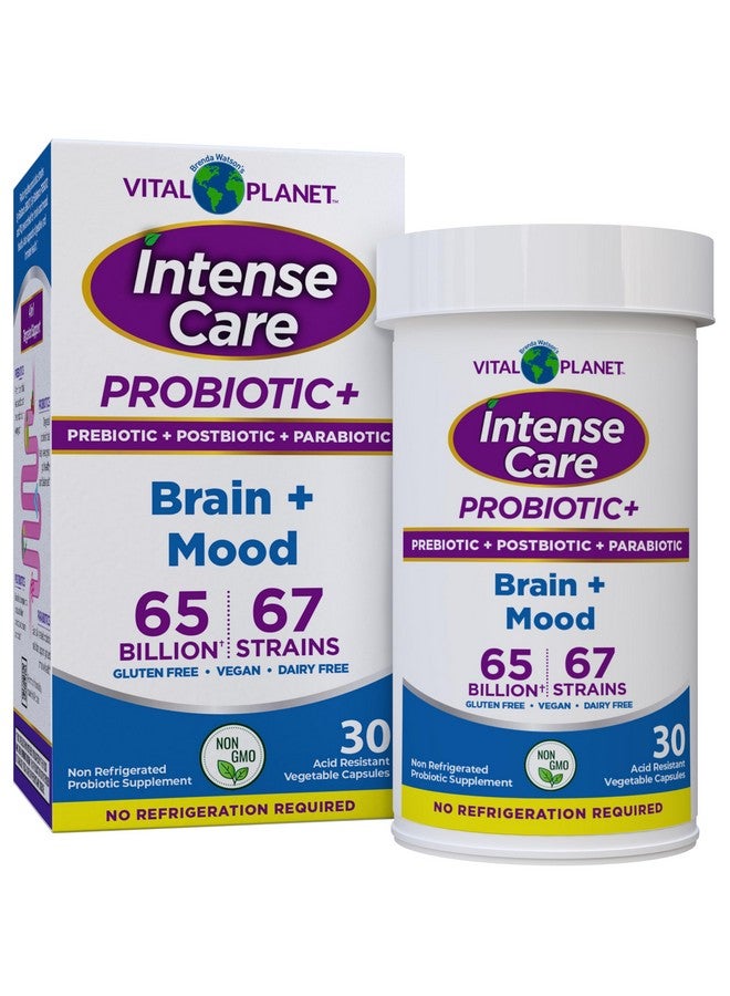 Vital Planet - Intense Care Brain & Mood Probiotics, Prebiotics, Postbiotics, Parabiotics, Complete 4-in-1 Health Supplement for Adults, 65 Billion CFU, 67 Strains, Digestive and Immune, 30 ct - Image 1
