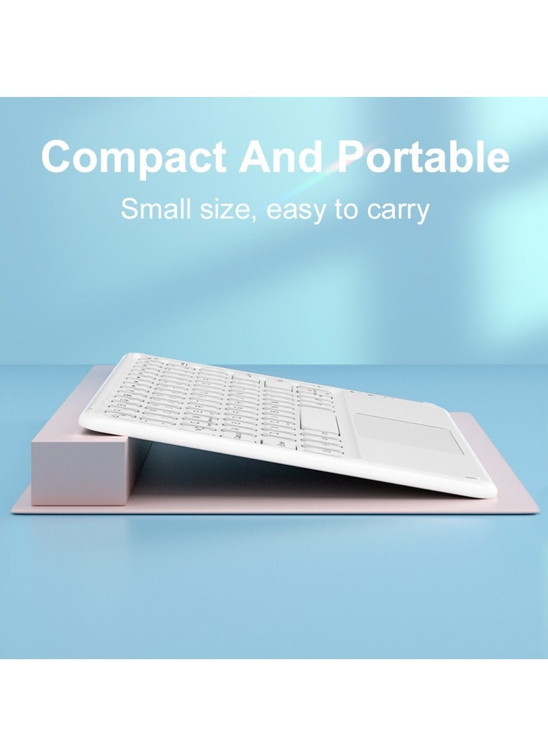 Wireless Bluetooth Compatible Keyboard, Portable Rechargeable Keyboard With Touchpad, Round Key Ultra Thin Durable Mini Keyboard For Android Windows Mac OS, (1pc, Green) - Image 3