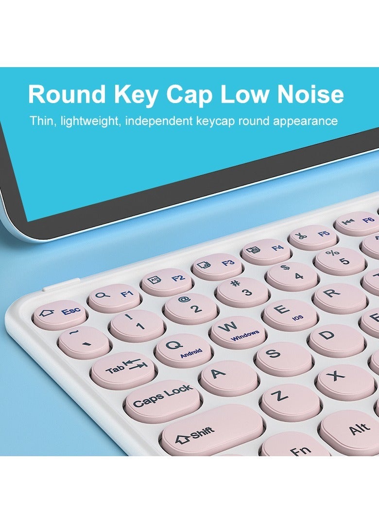 Wireless Bluetooth Compatible Keyboard, Portable Rechargeable Keyboard With Touchpad, Round Key Ultra Thin Durable Mini Keyboard For Android Windows Mac OS, (1pc, Green) - Image 5
