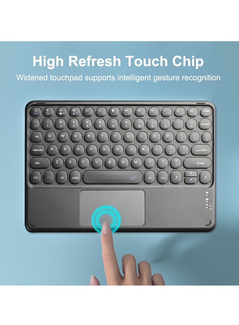 Wireless Bluetooth Compatible Keyboard, Portable Rechargeable Keyboard With Touchpad, Round Key Ultra Thin Durable Mini Keyboard For Android Windows Mac OS, (1pc, Green) - Image 2