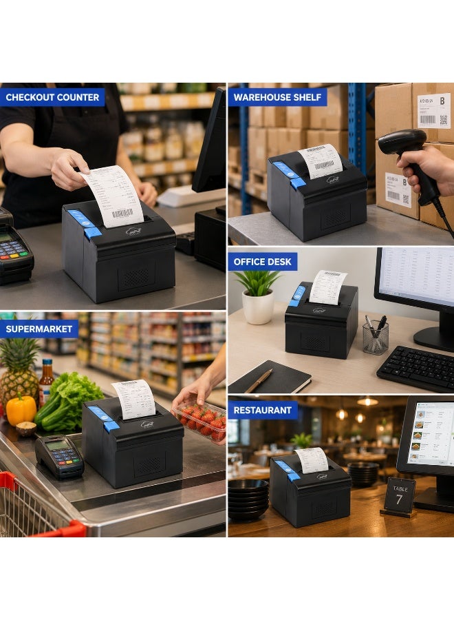BASEET BAS-164 POS Thermal Receipt Printer – Fast 80mm Printing for Shops & Cafes - Image 4