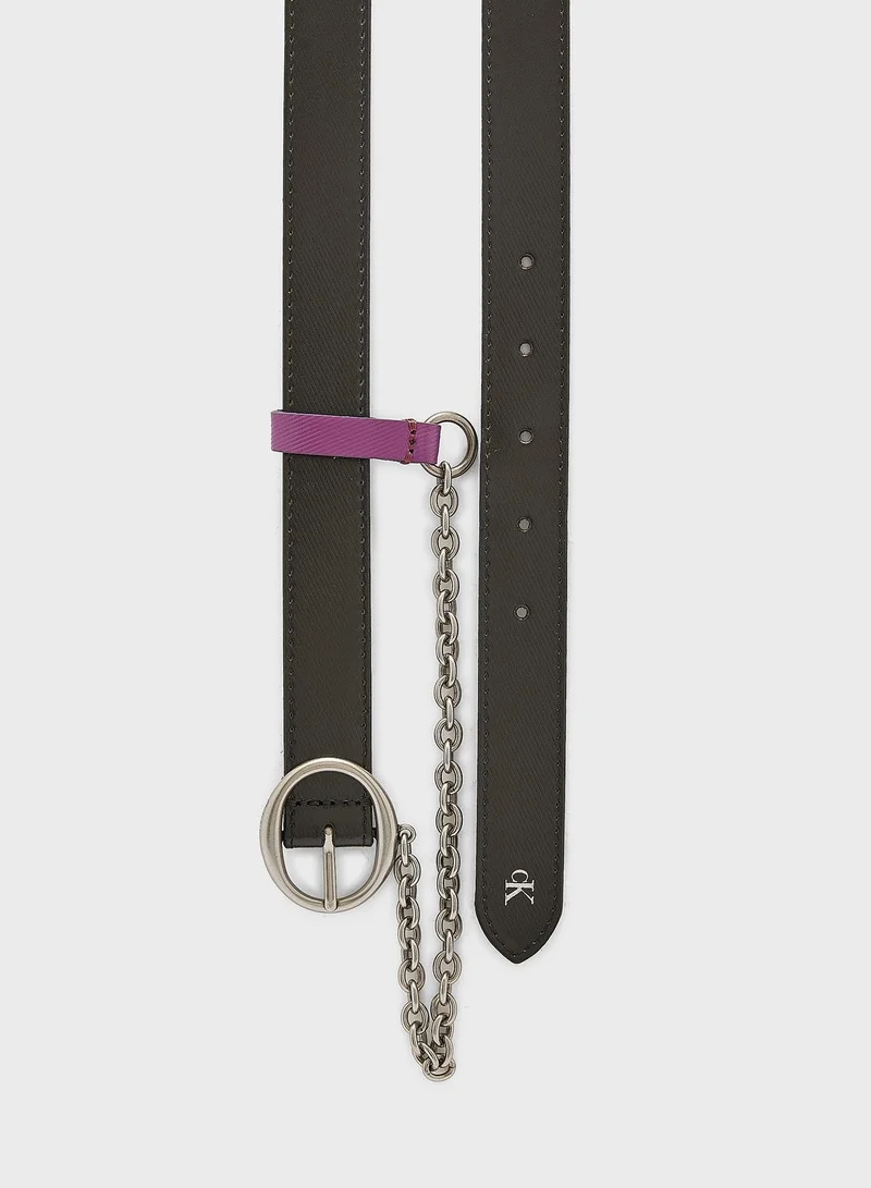 Calvin Klein Jeans Round Classic Chain Detail Belt 25Mm