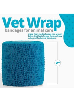 MEDca Vet Wrap - (Pack of 6-2 inch x 5 Yard Rolls) Self Adherent Wrap Cohesive Compression Bandage and Medical Gauze Bandage Roll Tape for Dogs, Cats, Horses - Assorted Colors  - Image 5