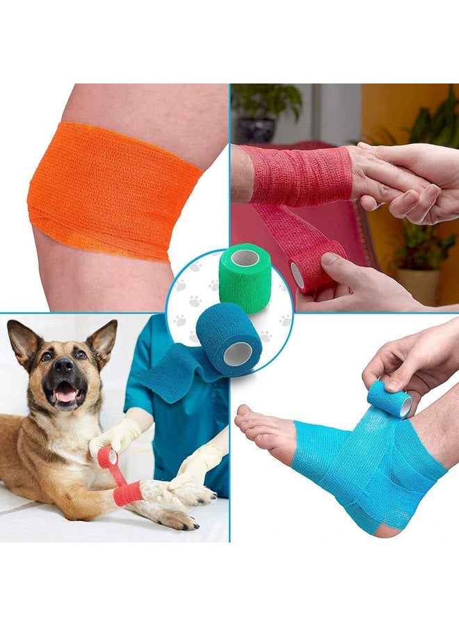 MEDca Vet Wrap - (Pack of 6-2 inch x 5 Yard Rolls) Self Adherent Wrap Cohesive Compression Bandage and Medical Gauze Bandage Roll Tape for Dogs, Cats, Horses - Assorted Colors - Image 3
