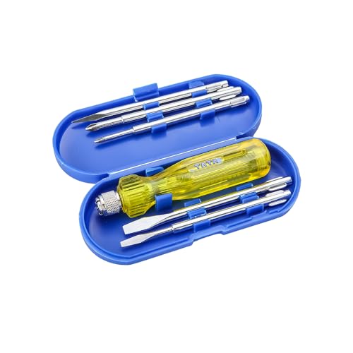 AGRICO TATA Agrico 5-in-1 Screwdriver Set | Multi-Purpose Hand Tool Kit with Flat Blades, Poker Bars & Extension Rod | Durable Screw Driver Kit for Home, Garage & Industrial Use (Yellow) - Image 1