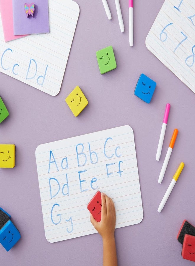 Juvale Whiteboard Student Erasers - 24-Pack, Square Magnetic 2 x 0.8 in, Smiley Face Mini Dry Erase Erasers - Magnetic, Bulk Classroom Supply - Image 2