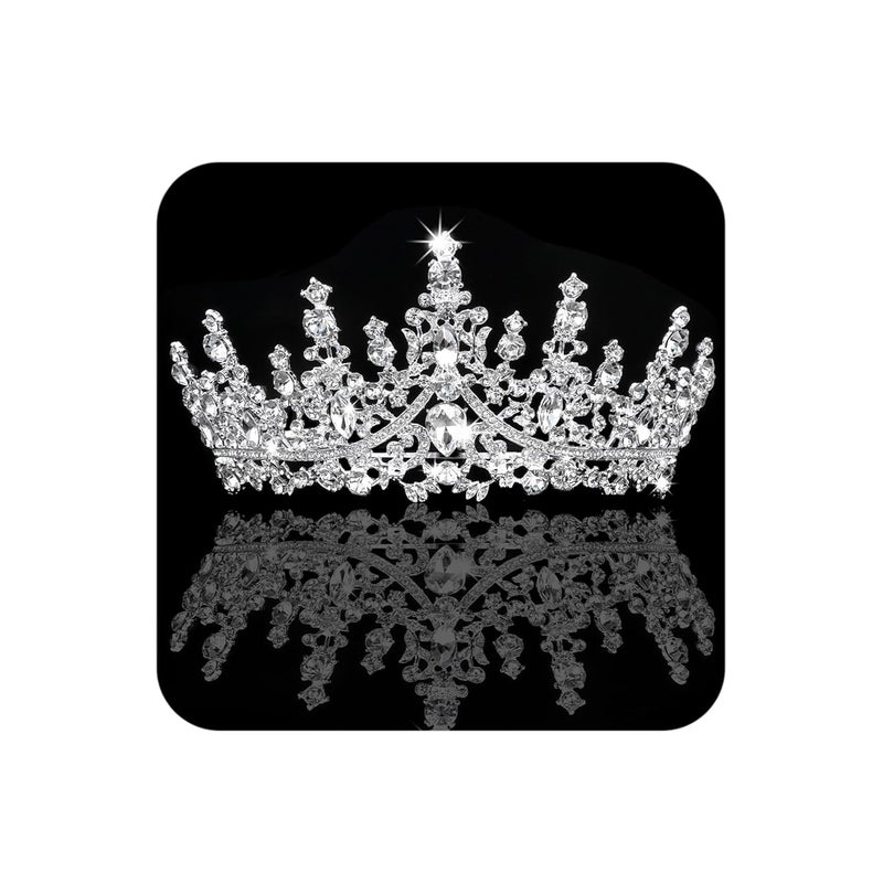 Cocide Silver Tiara and Crown for Women Crystal Queen Crowns Rhinestone Princess Tiaras for Girl Bride Wedding Hair Accessories for Bridal Birthday Party Prom Halloween Cos-play Costume Christmas - Image 1