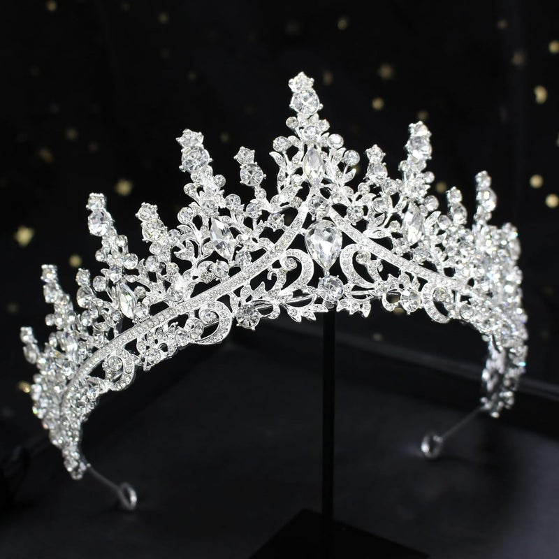 Cocide Silver Tiara and Crown for Women Crystal Queen Crowns Rhinestone Princess Tiaras for Girl Bride Wedding Hair Accessories for Bridal Birthday Party Prom Halloween Cos-play Costume Christmas - Image 5