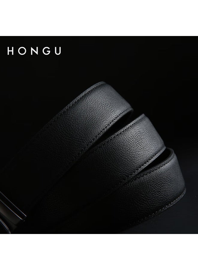 Hongu Men's Belt With Automatic Buckle, Leather Belt Gift Box Set 130cm, New Year Birthday Present - Image 2