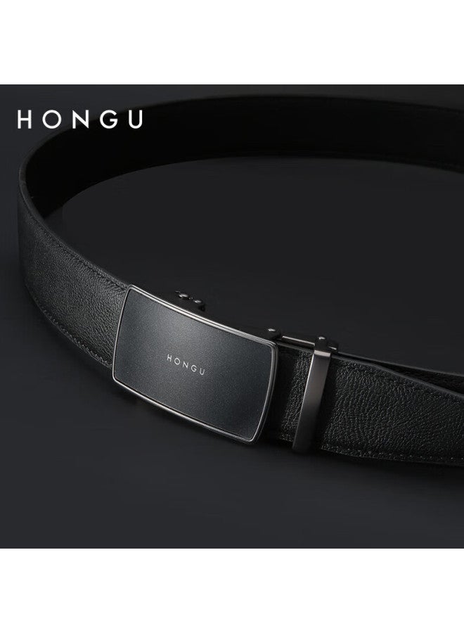 Hongu Men's Belt With Automatic Buckle, Leather Belt Gift Box Set 130cm, New Year Birthday Present - Image 3