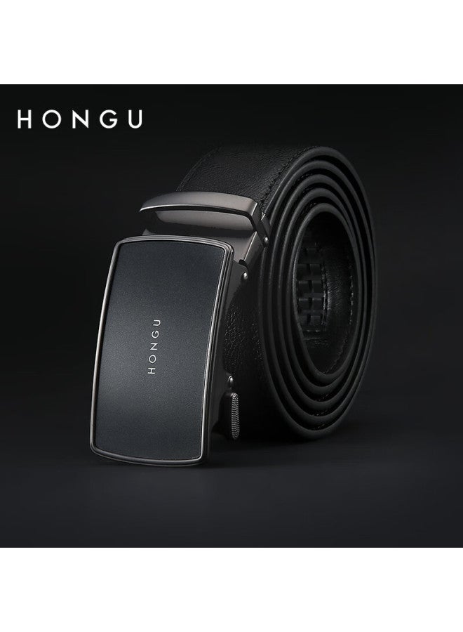 Hongu Men's Belt With Automatic Buckle, Leather Belt Gift Box Set 130cm, New Year Birthday Present - Image 5