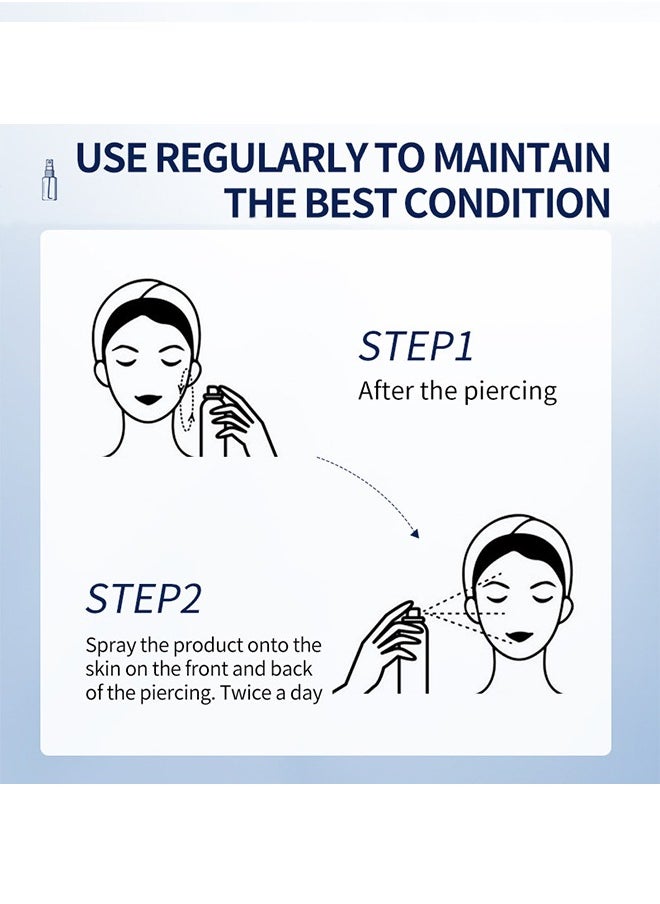 MELAO - Piercing Aftercare Spray，Piercing Bump Solution，Keloid Shrinking for Ear，Belly， Nose，Piercing Aftercare， All Natural and Gentle Ingredients （60ml） - Image 1