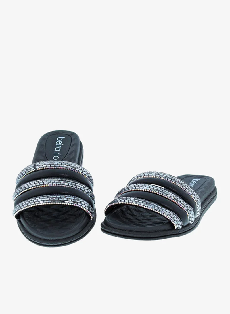 Beira Rio Silver Flat Sandals for Women – Stylish Ladies Flat Sandals & Comfortable Flat Slippers for Women | Best Price UAE