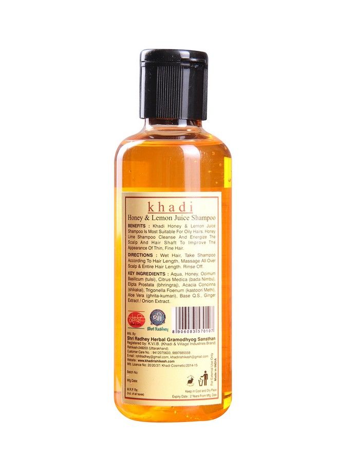 KHADI RISHIKESH Herbal Honey Lemon Shampoo Hair Cleanser For Hair Long & Strongincreases Hair Growthremoves Dandruffshinier And Reduce Oil &Dandruffparaben Free210Mlwomen/Men - Image 4