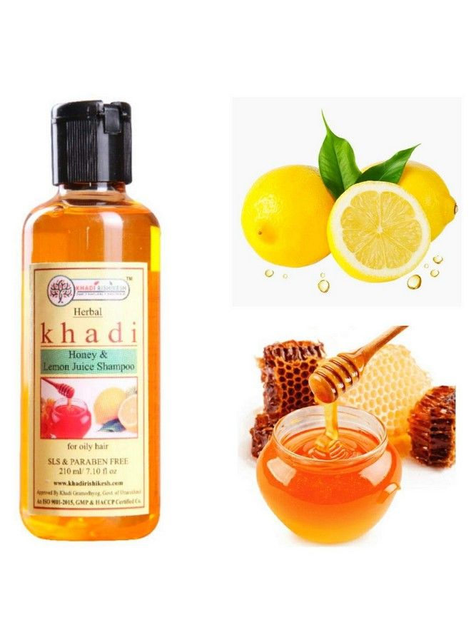 KHADI RISHIKESH Herbal Honey Lemon Shampoo Hair Cleanser For Hair Long & Strongincreases Hair Growthremoves Dandruffshinier And Reduce Oil &Dandruffparaben Free210Mlwomen/Men - Image 2