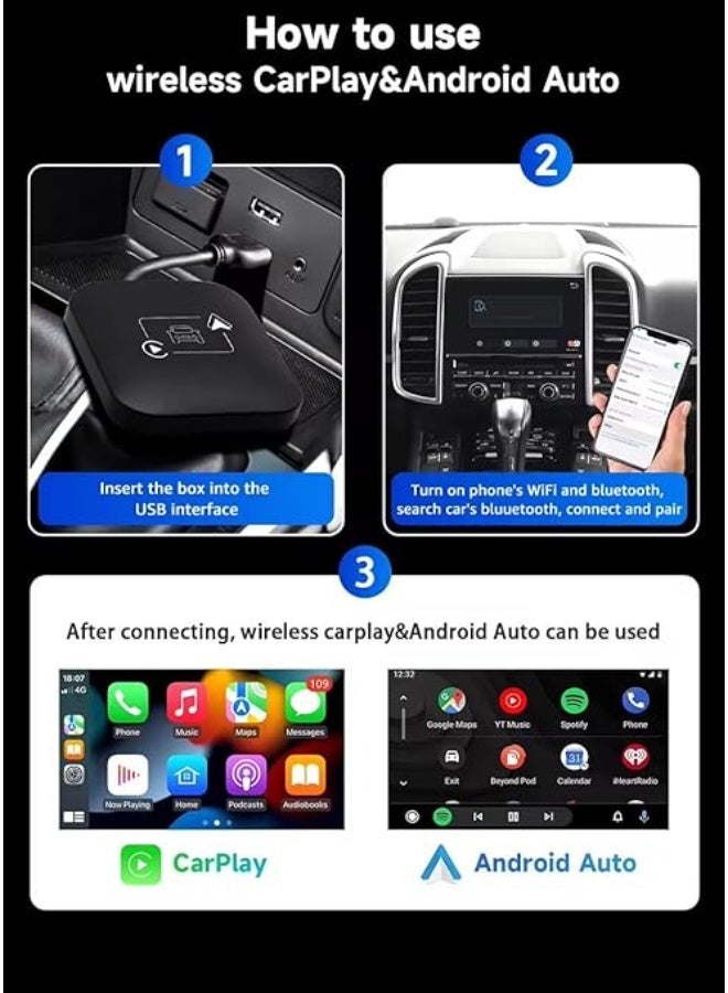 Wireless CarPlay Adapter – Upgraded Plug & Play Dongle for iPhone, 5.8GHz WiFi, Easy Installation, Online Updates, Compatible with OEM Wired CarPlay - Image 5