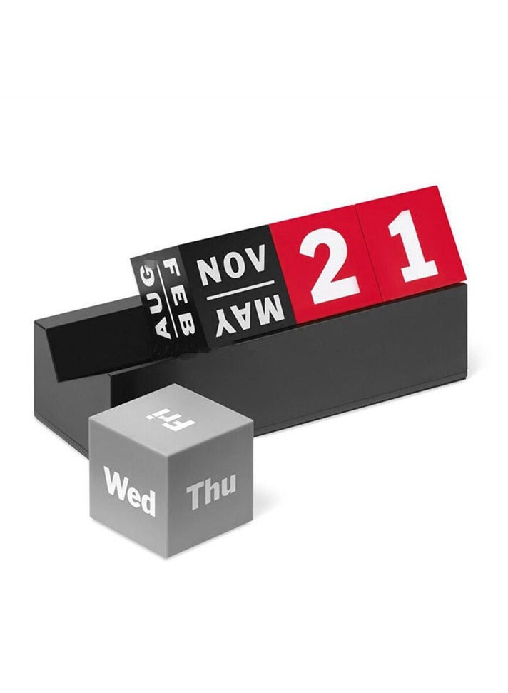 general Cube perpetual calendar Creative calendar Cube perpetual calendar Red/grey/black - Image 1