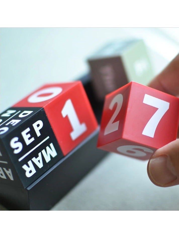 general Cube perpetual calendar Creative calendar Cube perpetual calendar Red/grey/black - Image 2