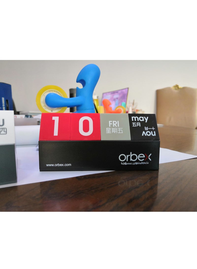 general Cube perpetual calendar Creative calendar Cube perpetual calendar Red/grey/black - Image 3