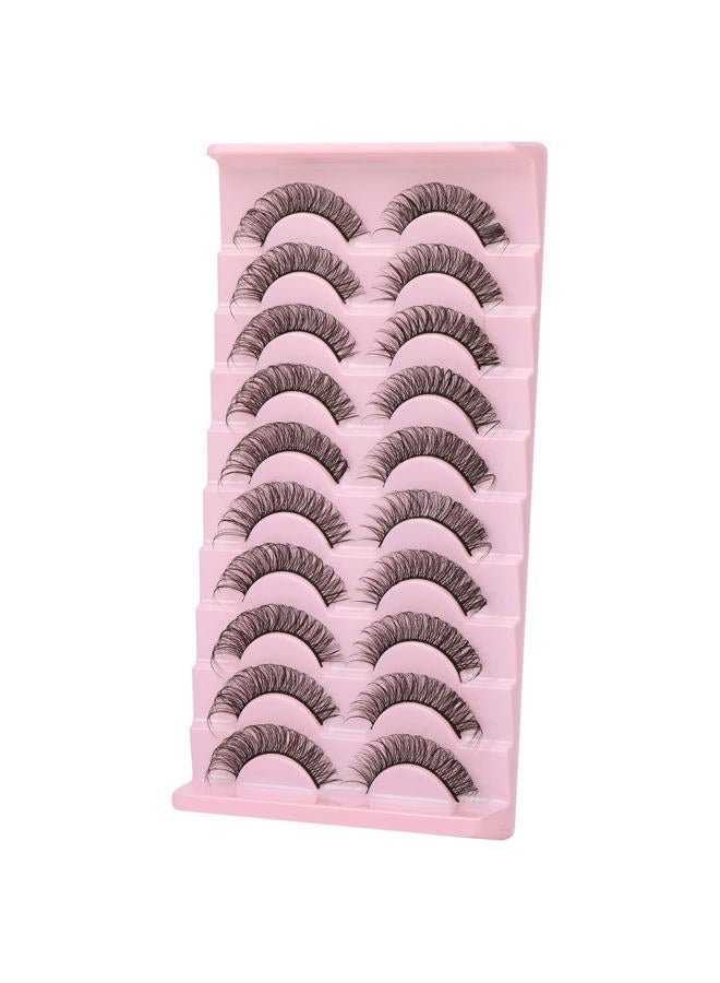 wiwoseo False Eyelashes Russian Strip Lashes Faux Mink Lashes Wispy Fluffy 16MM Lightweight 3D Effect Russian Volume Fake Eyelashes 10 Pairs Pack - Image 5